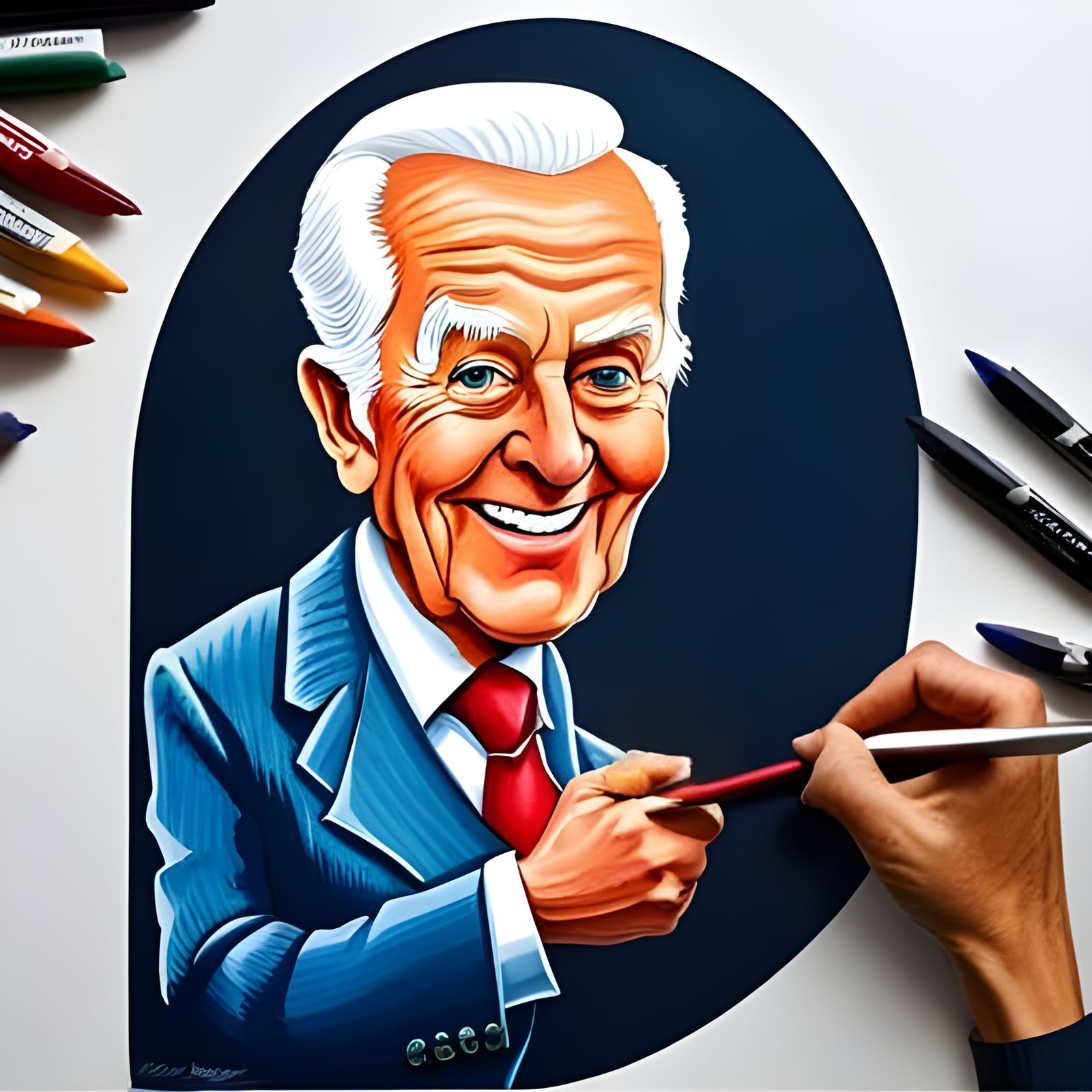 Bob Barker Caricature in Marker Style