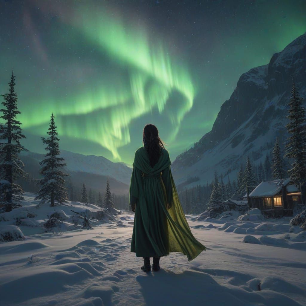 Ethereal Goddess of the Aurora Borealis