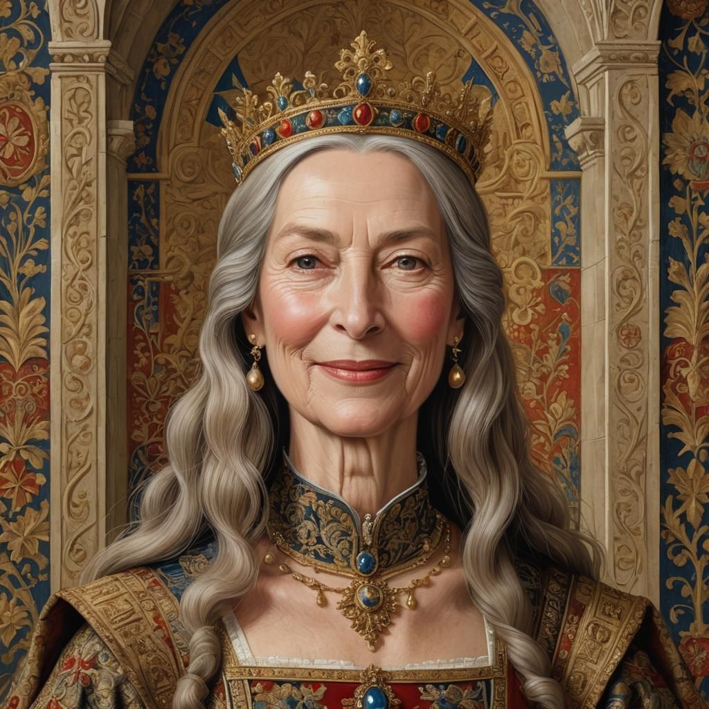 Queen Éléonore Bérenger Portrait in Medieval Style