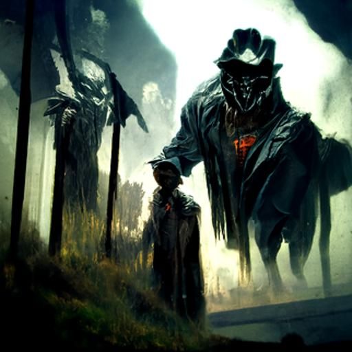 Sinister Figure in Shadows: A Digital Painting