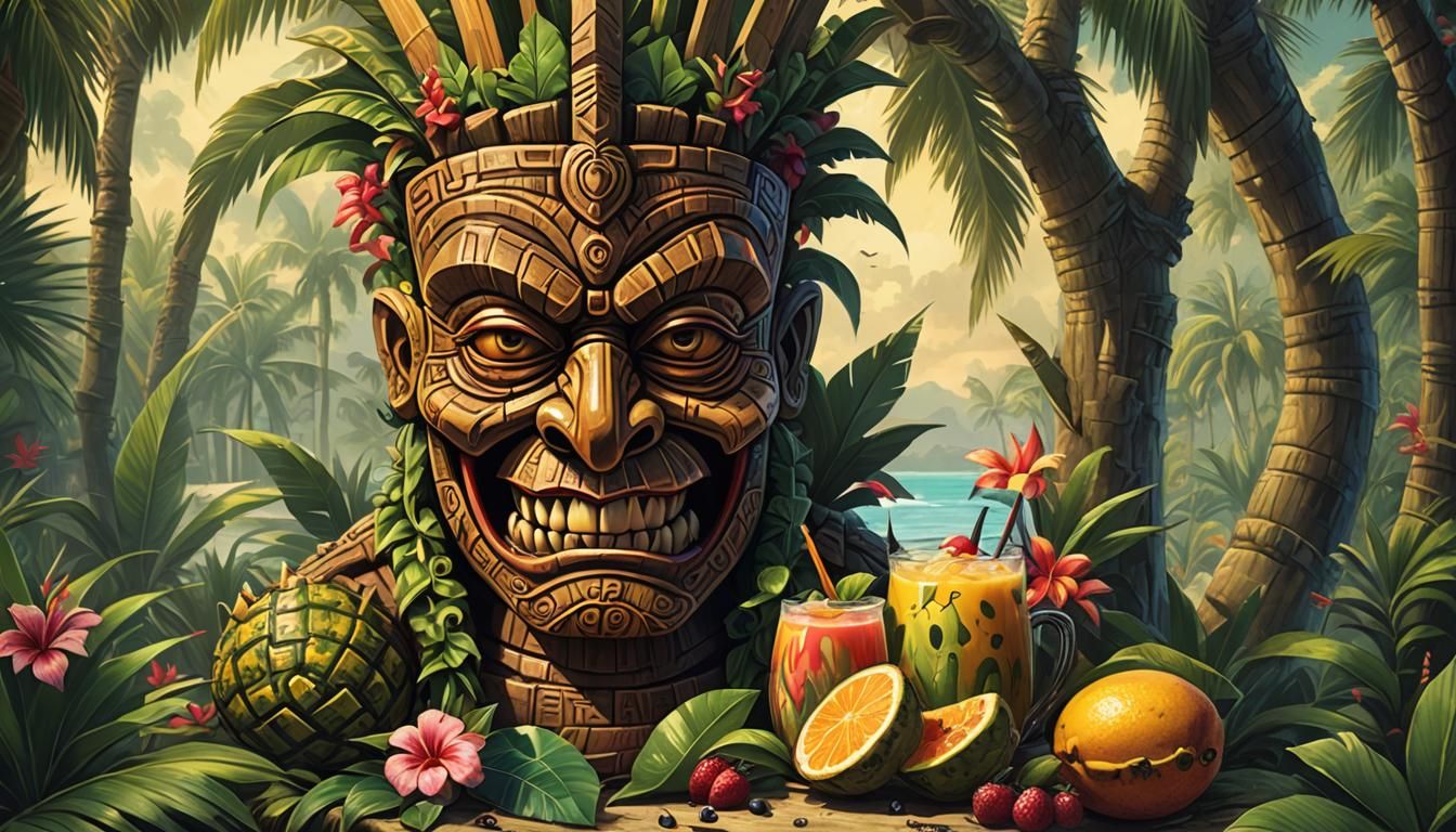 Sinister Tiki Tropical Drink Inspired by Fantasy Art