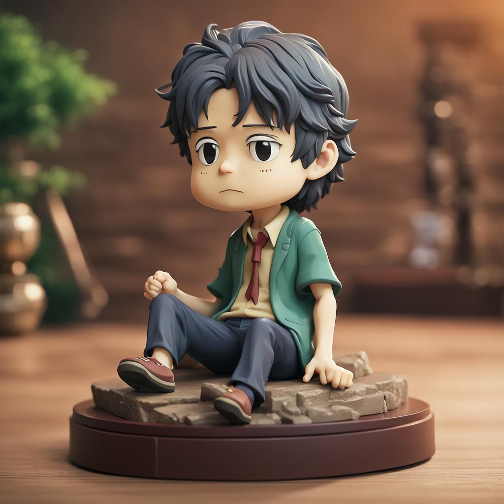 Satoshi Nakamoto Bobblehead in Anime Style
