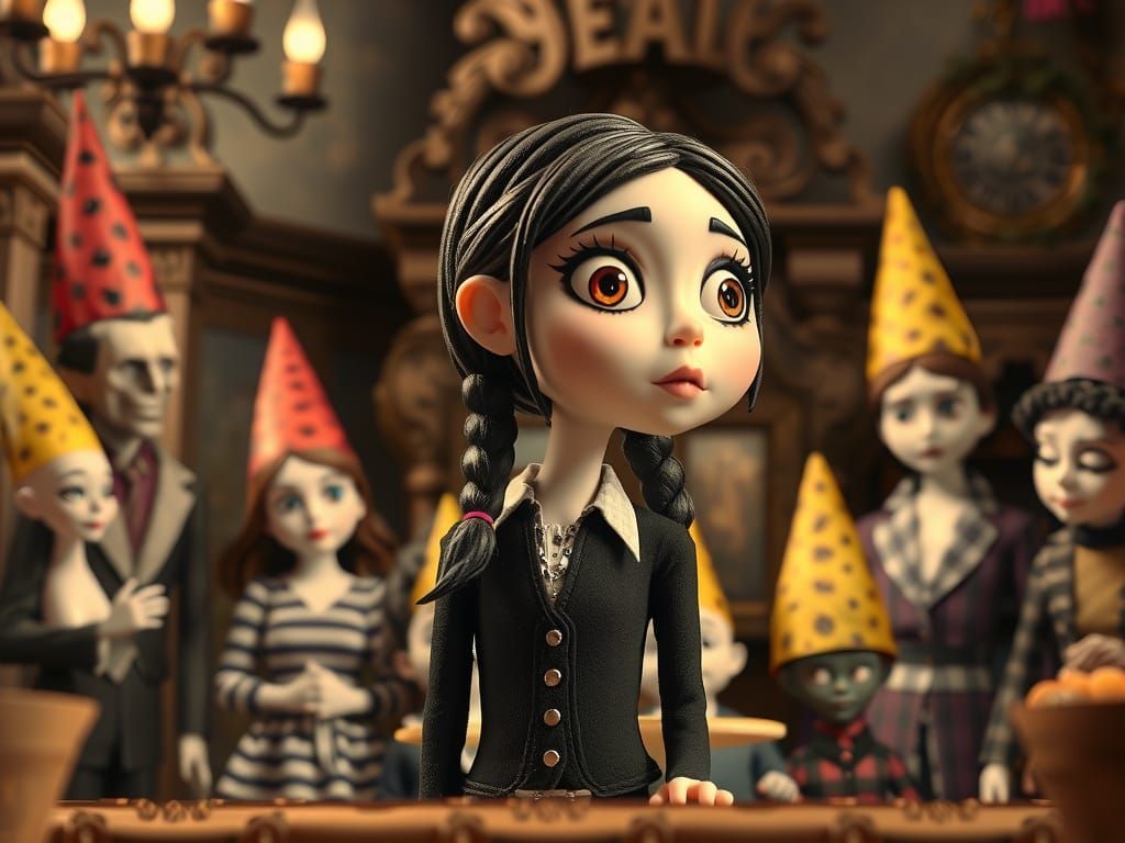 Wednesday Addams Celebrates New Year's Eve in Spooky Style