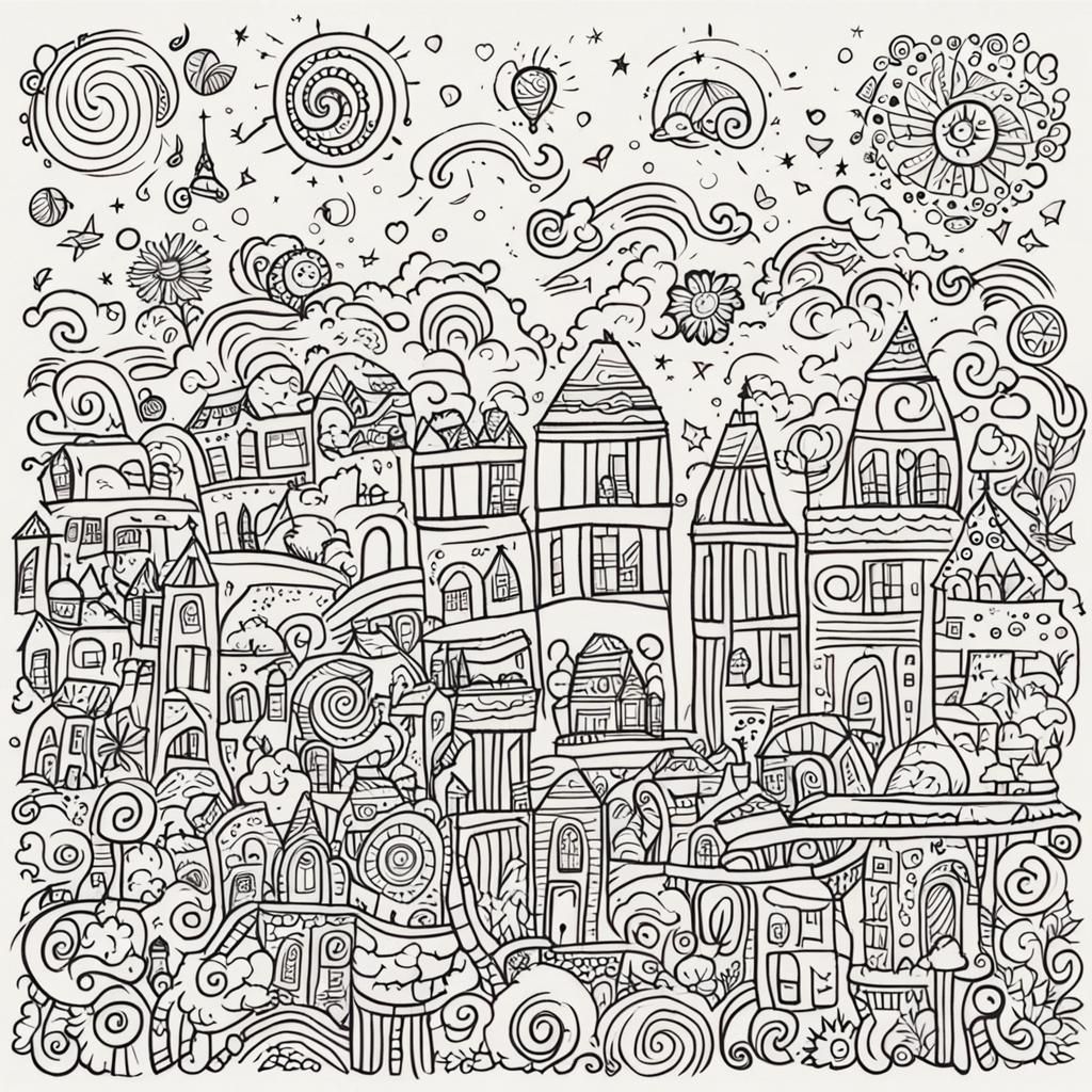 Cheerful Abstract Doodle Art