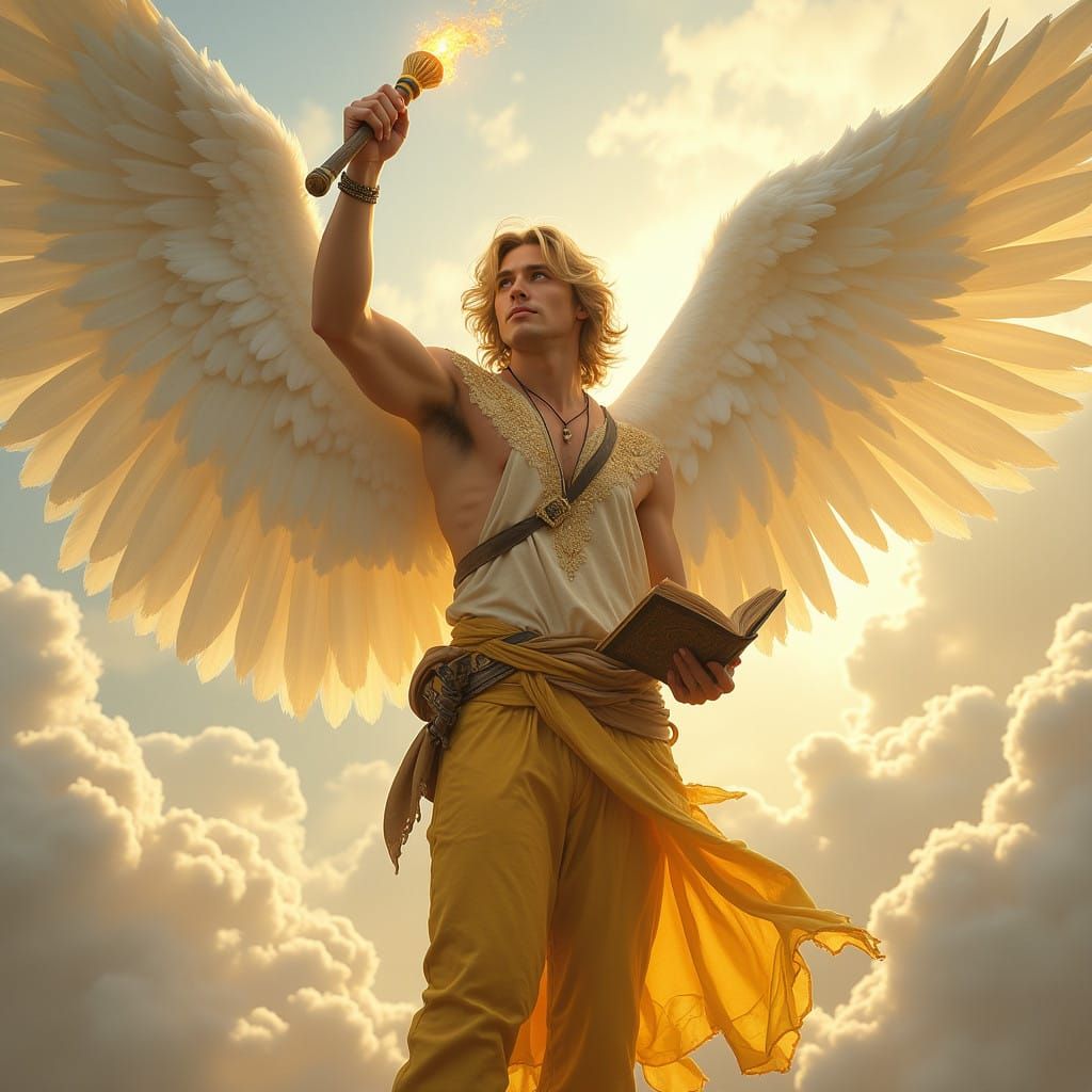 Majestic Archangel Uriel Radiates Divine Wisdom
