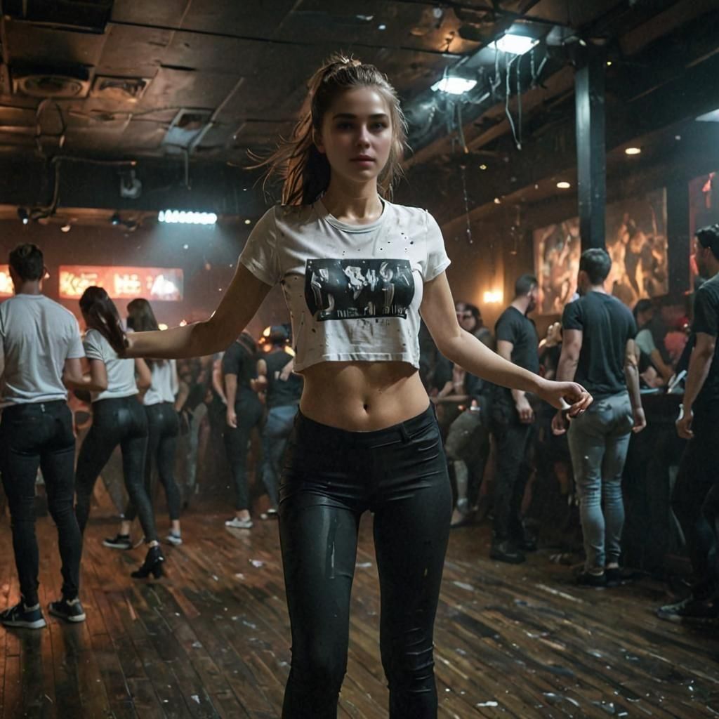 Girl Dancing in Nightclub in Jeremy Mann Style