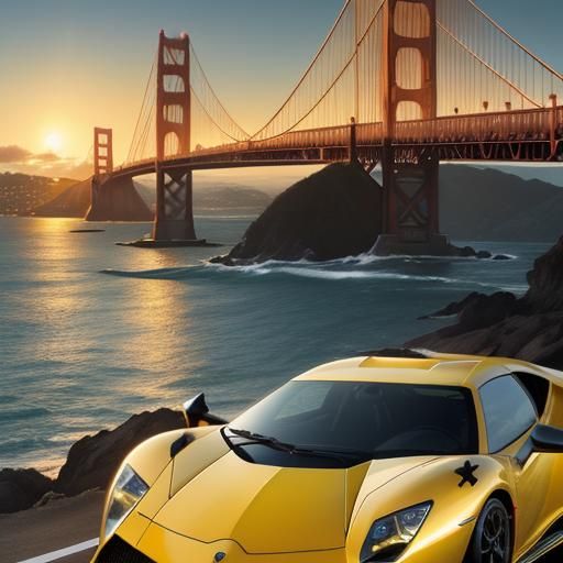 Emma Watson on Lamborghini Miura: Digital Art