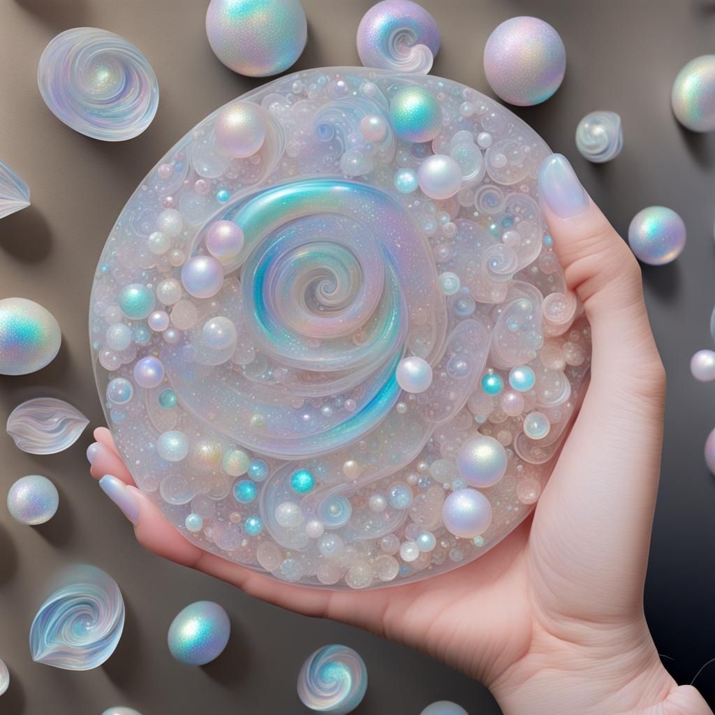 Sweet Sugar Crystal Sculpture in Hologram Style