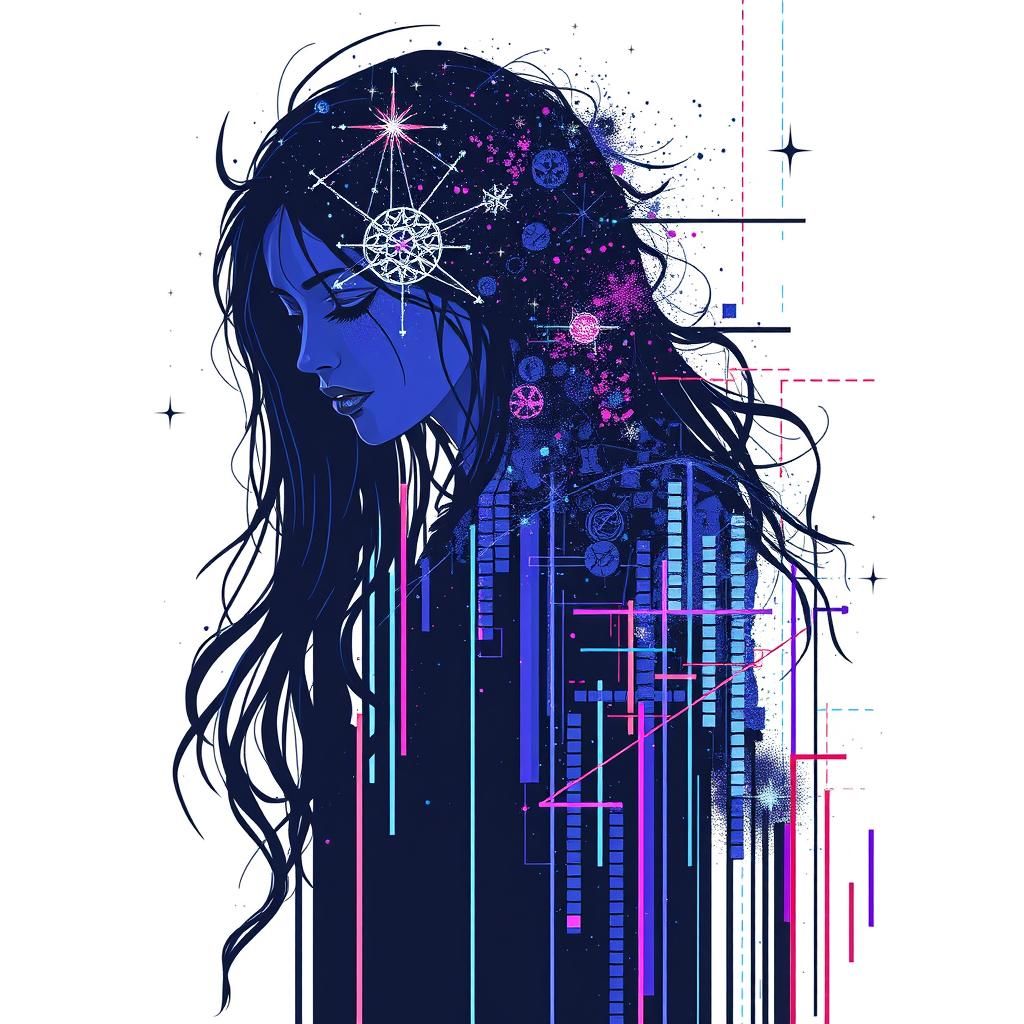 Maximalist Abstract Constellation with Glitch Effects