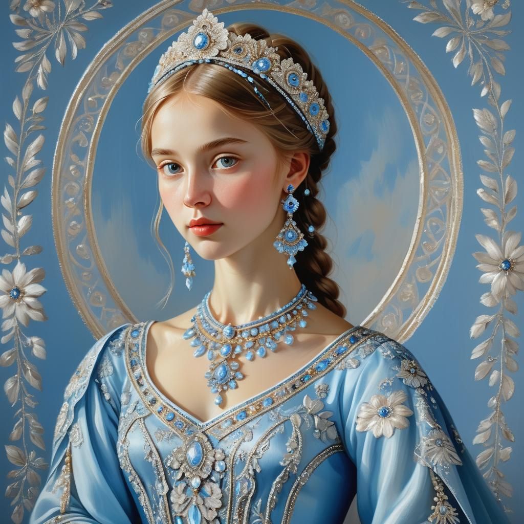 Russian Princess Portrait in Baroque Style