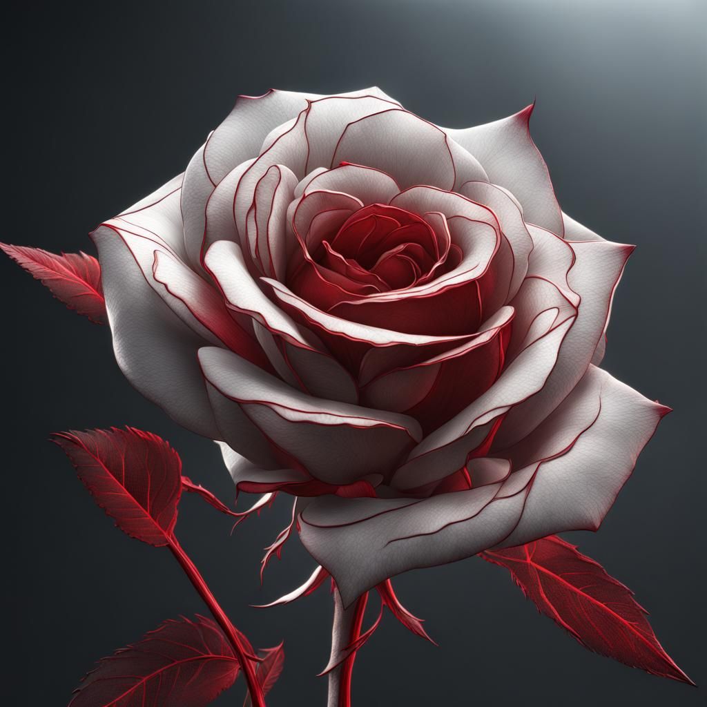 White Red  Rose