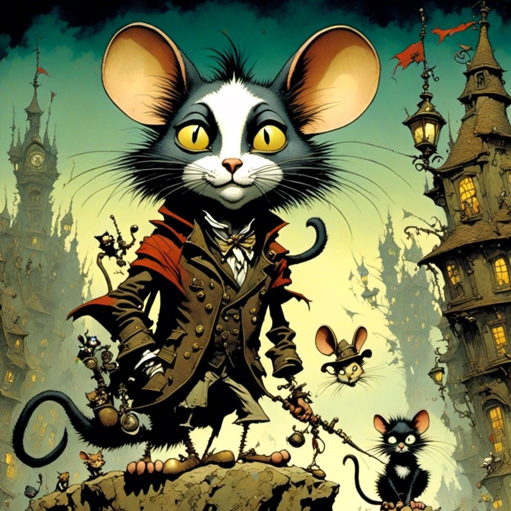 Epic Fantasy Mouse and Cat Masterpiece