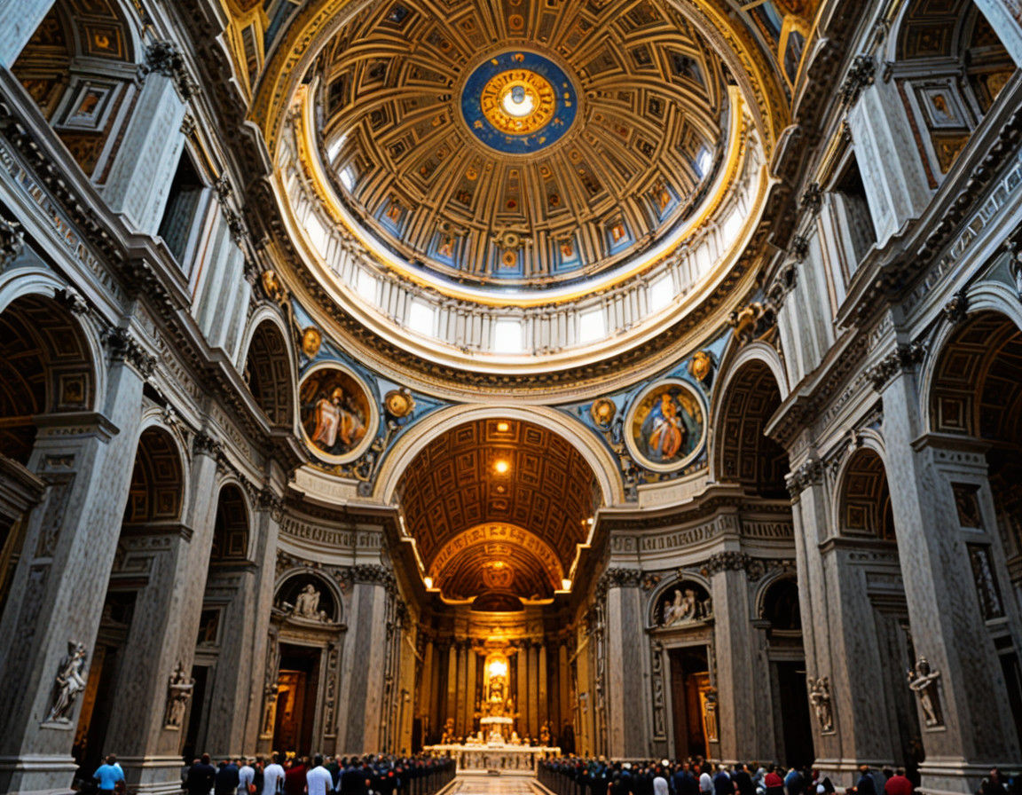Grand St. Peter's Basilica in Rome's Historic Center