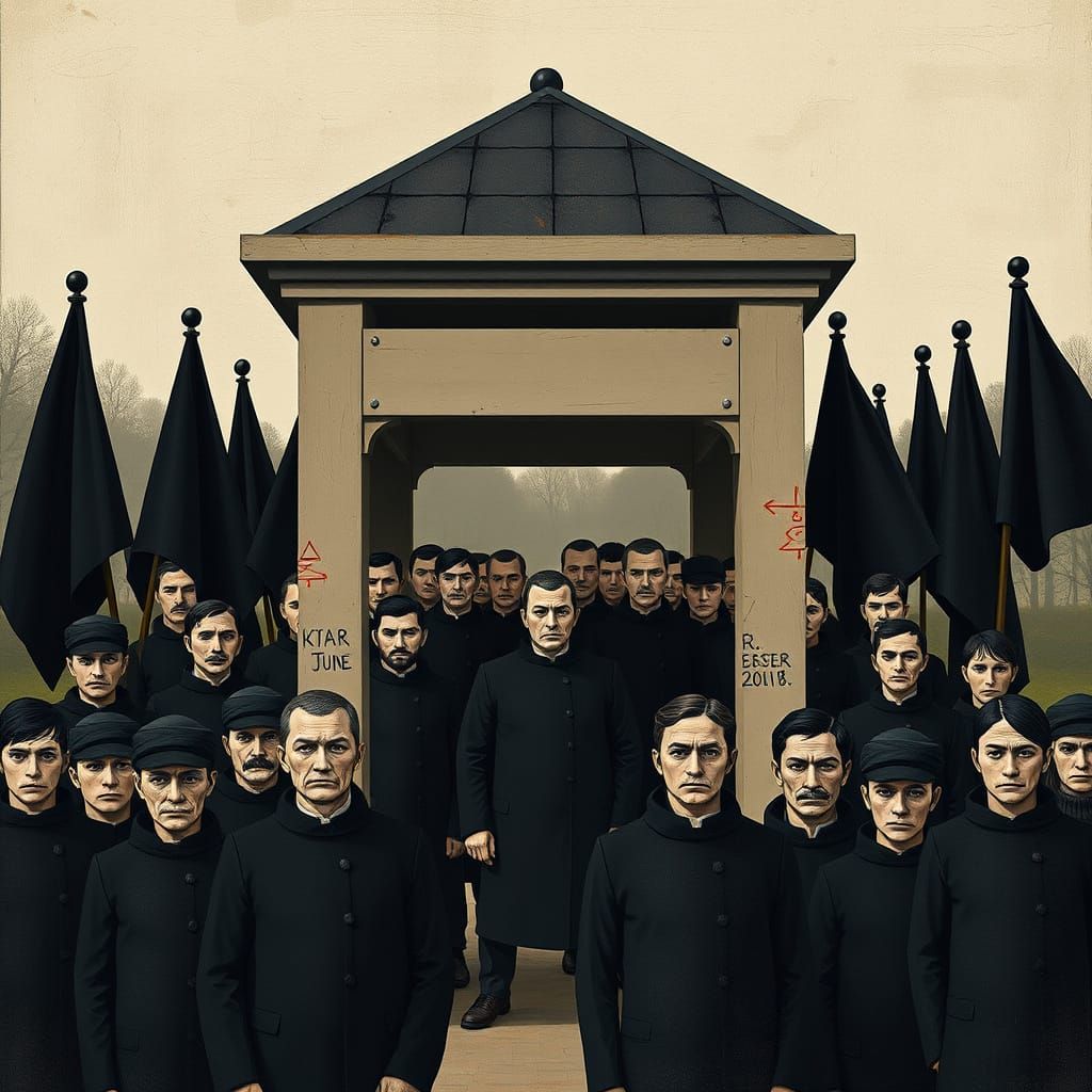 Anarchists Gather in Cubist Style