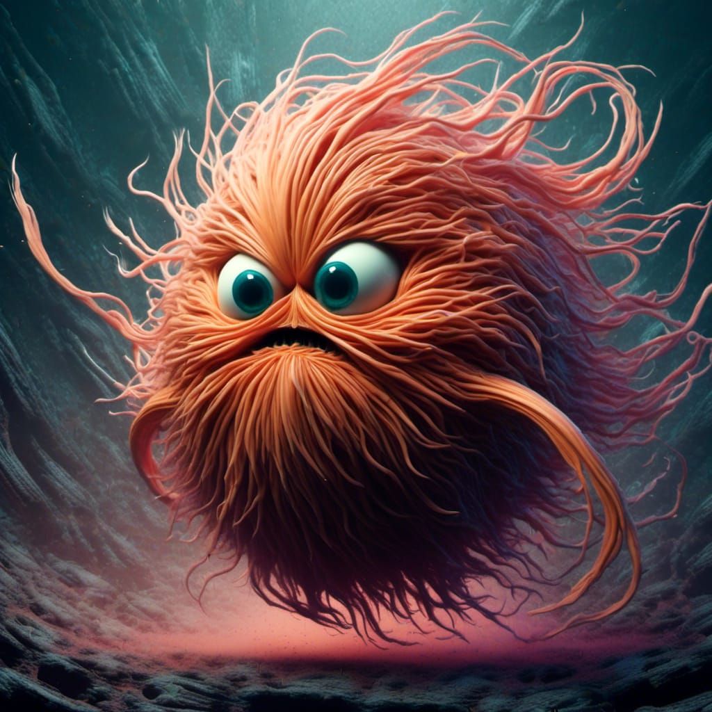 Angry Egg in Simon Bisley Style with Abstract Background