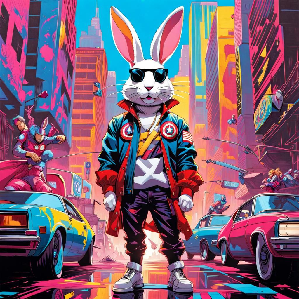 Bad Bunny Joins Avengers in 80s Anime Style