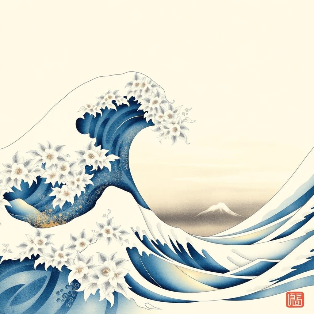 Ethereal Ukiyo-E Landscape with Intricate Watercolour Detail...