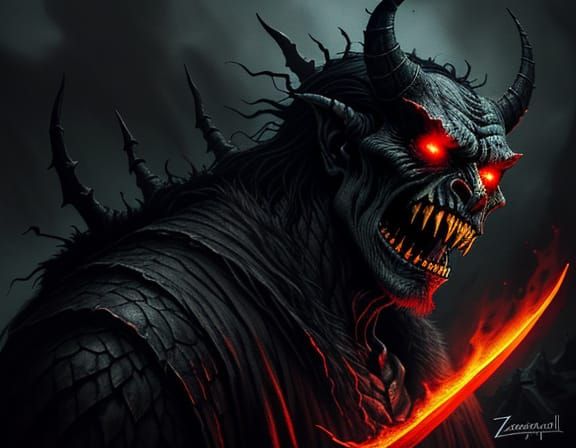 Grendel Concept Art: Grotesque Monster in Eerie Digital Pain...