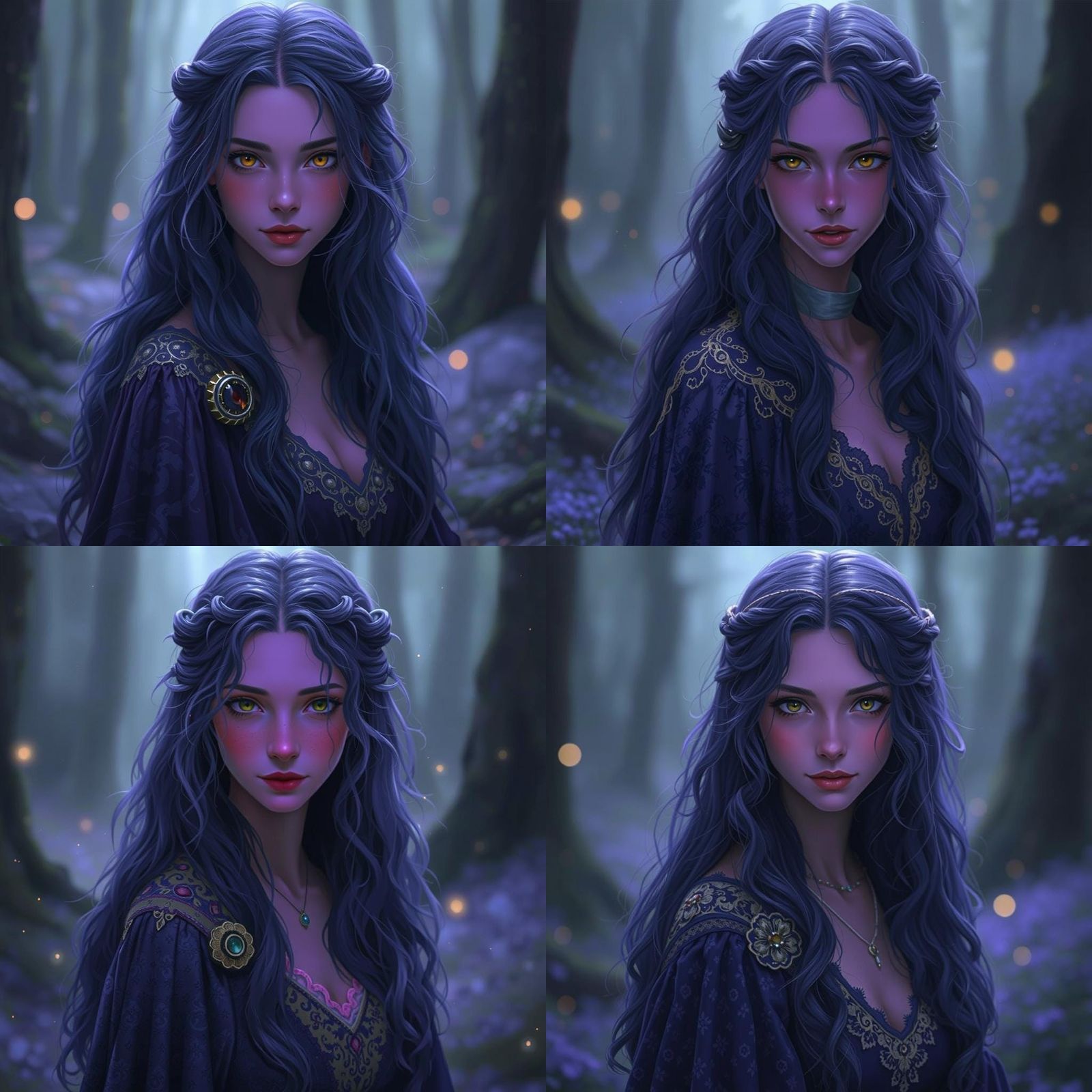 Woman With Unnerving Smile in Detailed Portrait