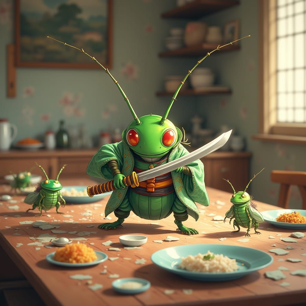 Anime Ninja Cockroach in Kitchen Mayhem