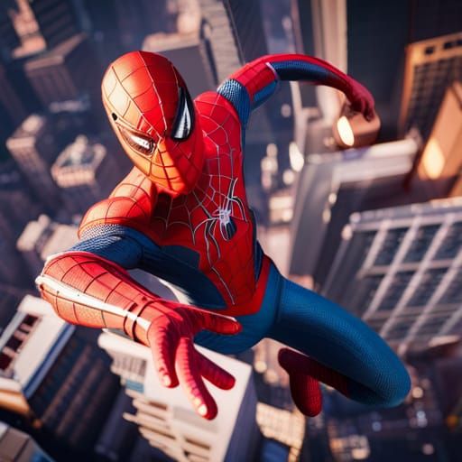 Spider-Man vs. Venom in New York, 3D Game Art