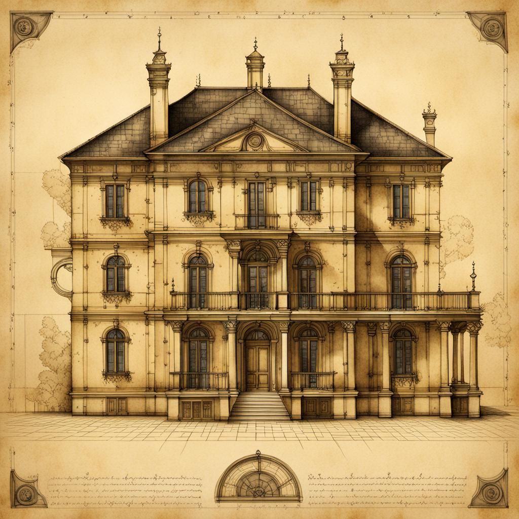 Renaissance Architectural Plan of Modern House