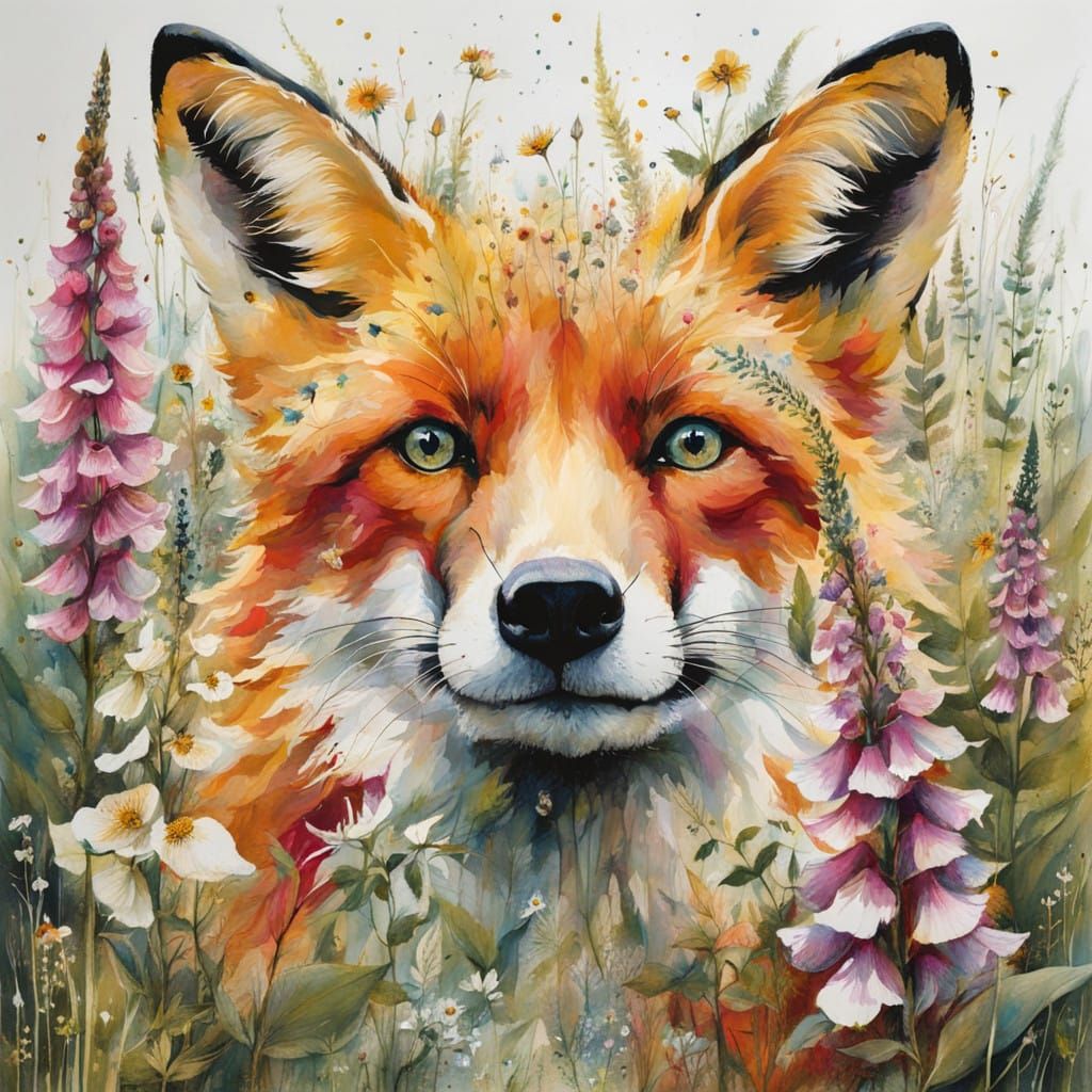 Illustrative Floral Portrait of a Foxglove