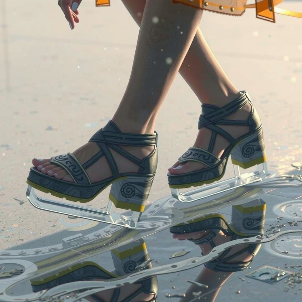 Woman's Tap Dance Shoes in Whimsical, Fantastical Art Style