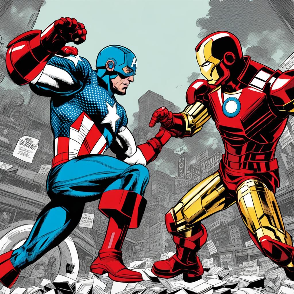 Iron Man Versus Captain America Showdown