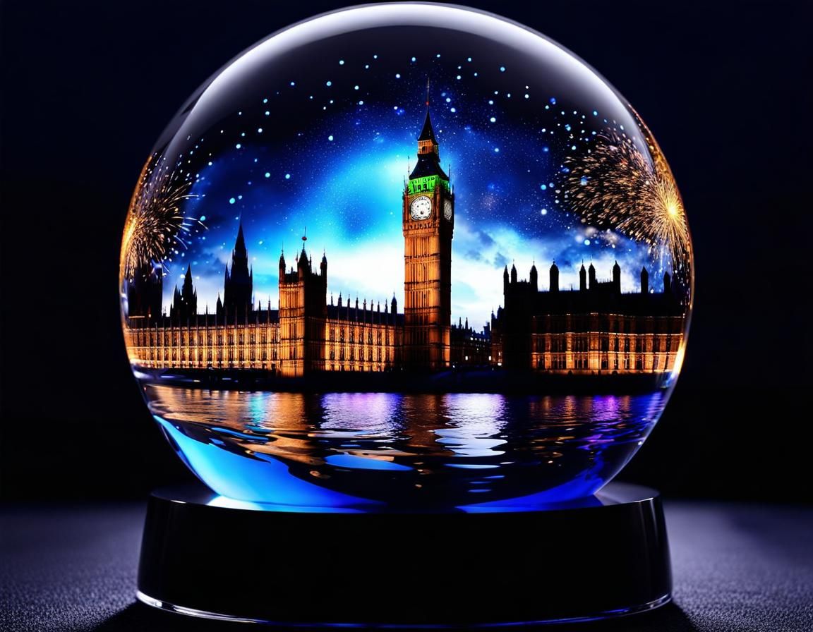 Countdown to Midnight : Glass Sphere contains model of Big B...