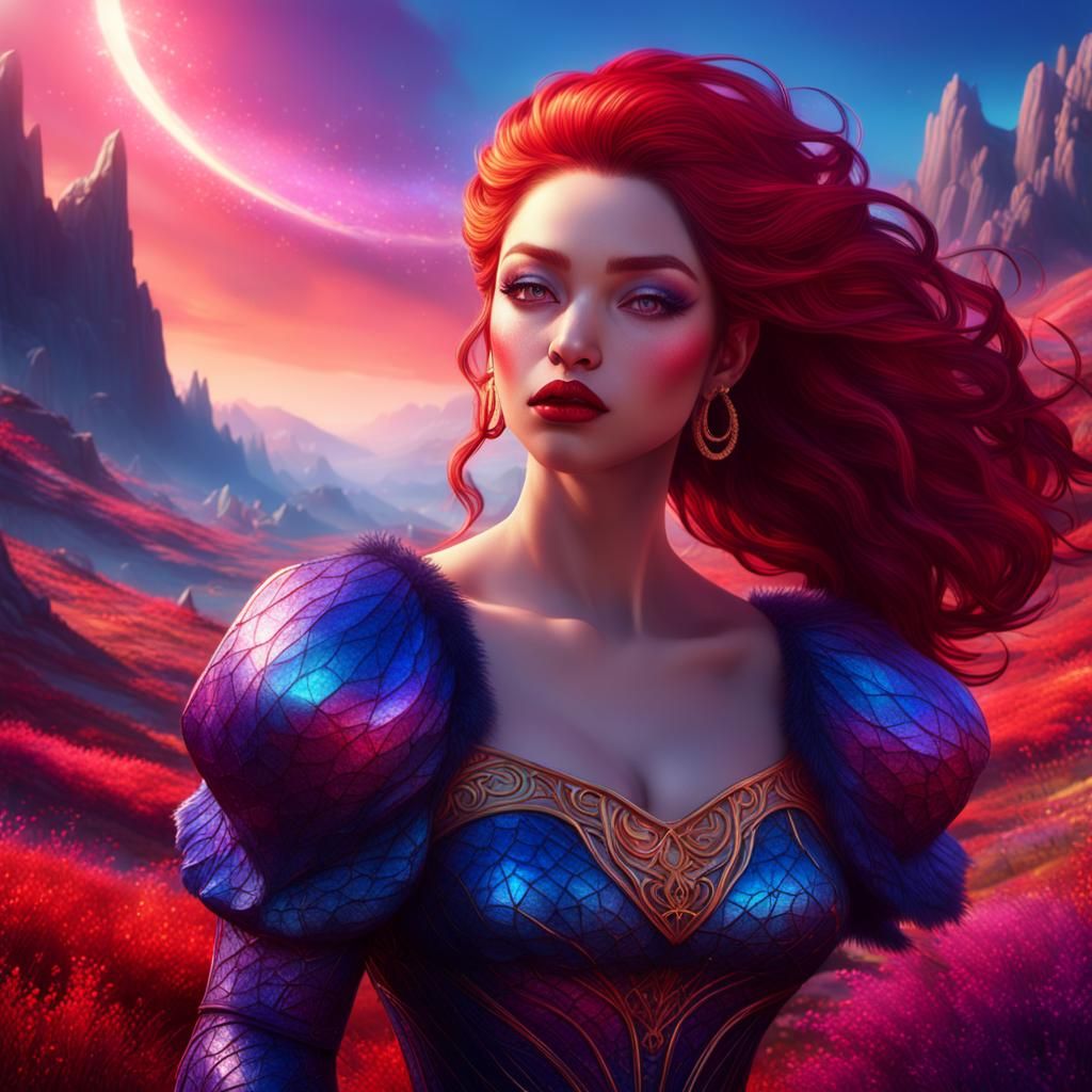 Fantasy Woman with Iridescent Hues in Unreal Engine Style