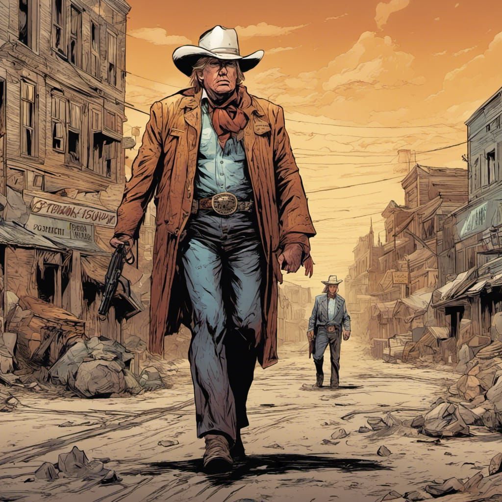 Donald Trump in a spaghetti western