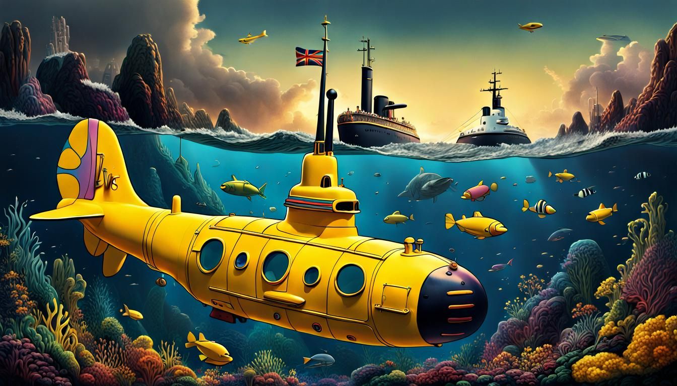 Epic Yellow Submarine Digital Matte Painting