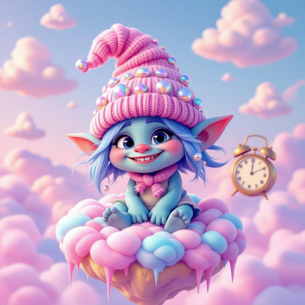 Charming Chibi Troll on Cotton Candy Island