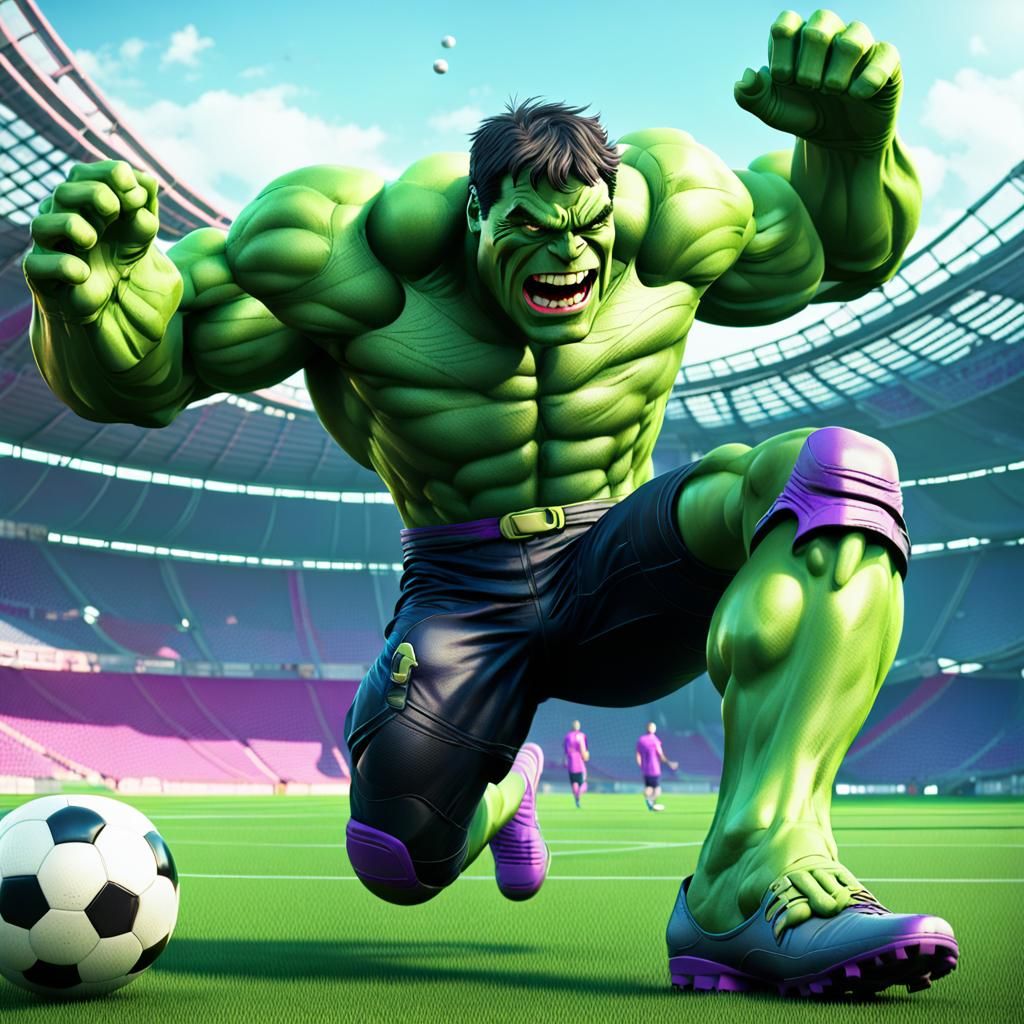 Hulk playing soccer (series)