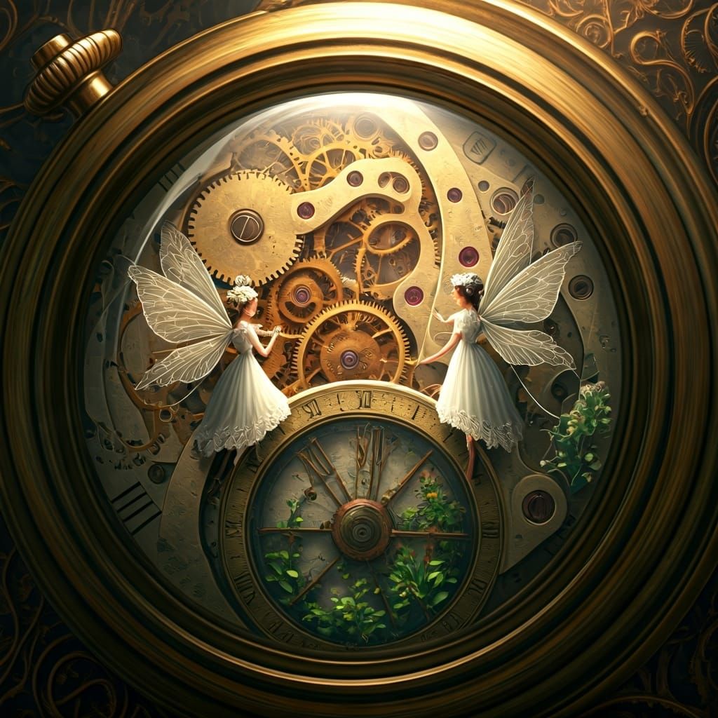 Clockwork Fairies Maintain Time in Steampunk Watch