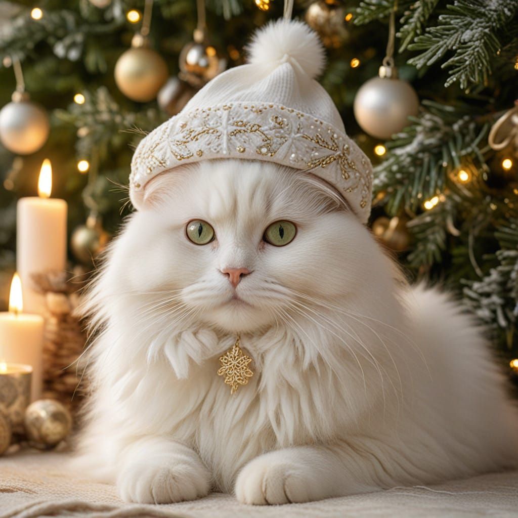 Festive portrait of a cat