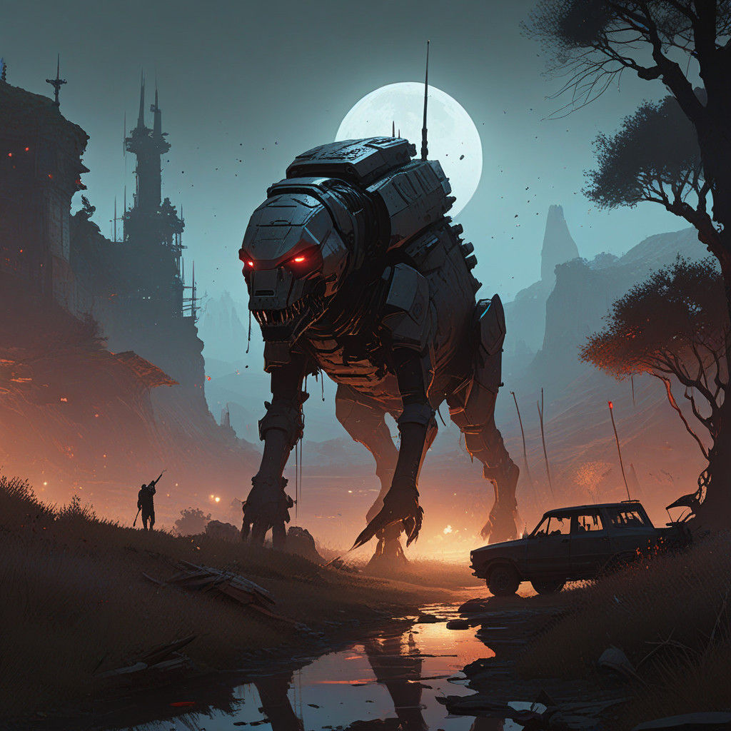 Dark Fantasy Cityscapes in Oil Painting Style