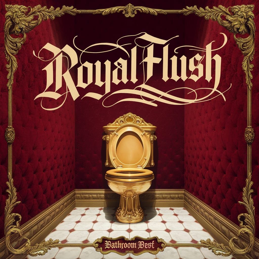 Golden Toilet Album Cover in Red Velvet Room