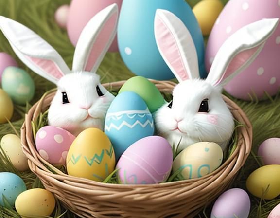 Easter Rabbit and Eggs Celebration