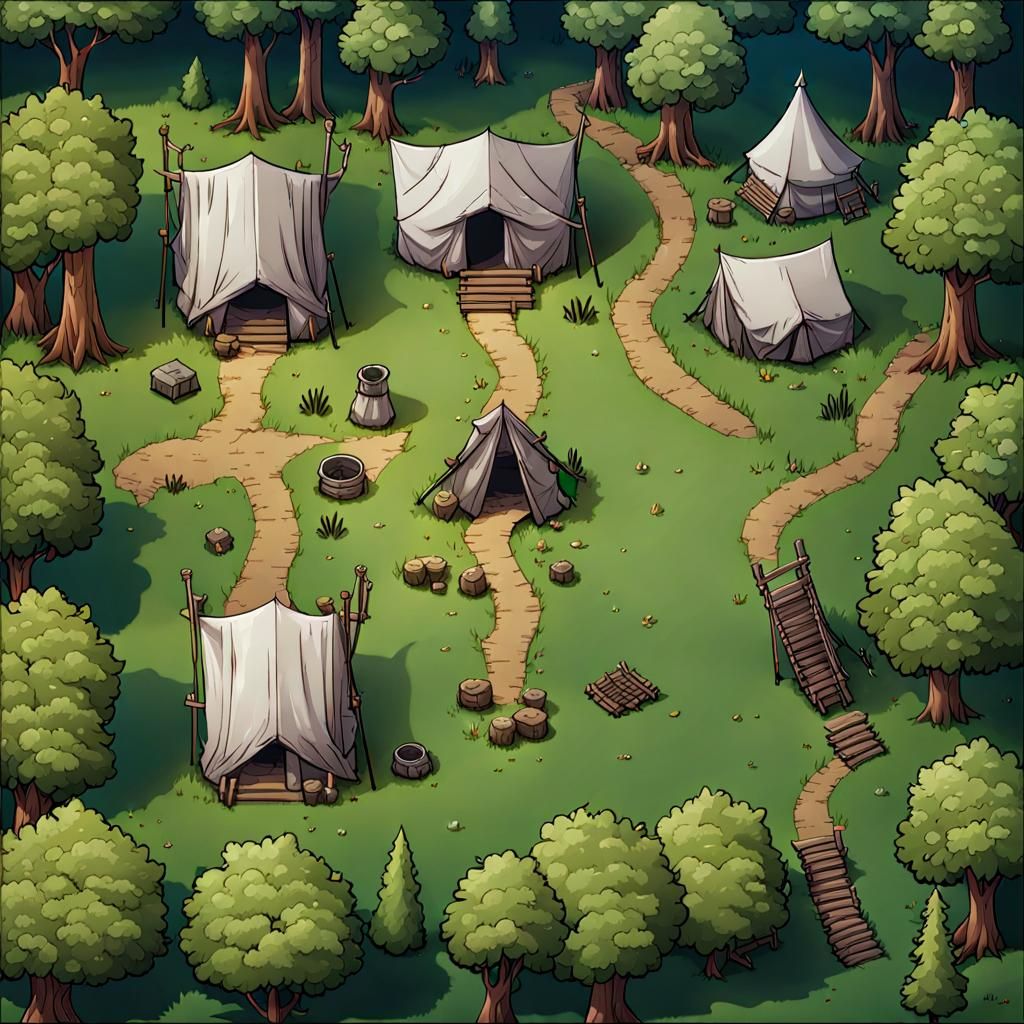 Detailed DND Map of Abandoned Forest Camp