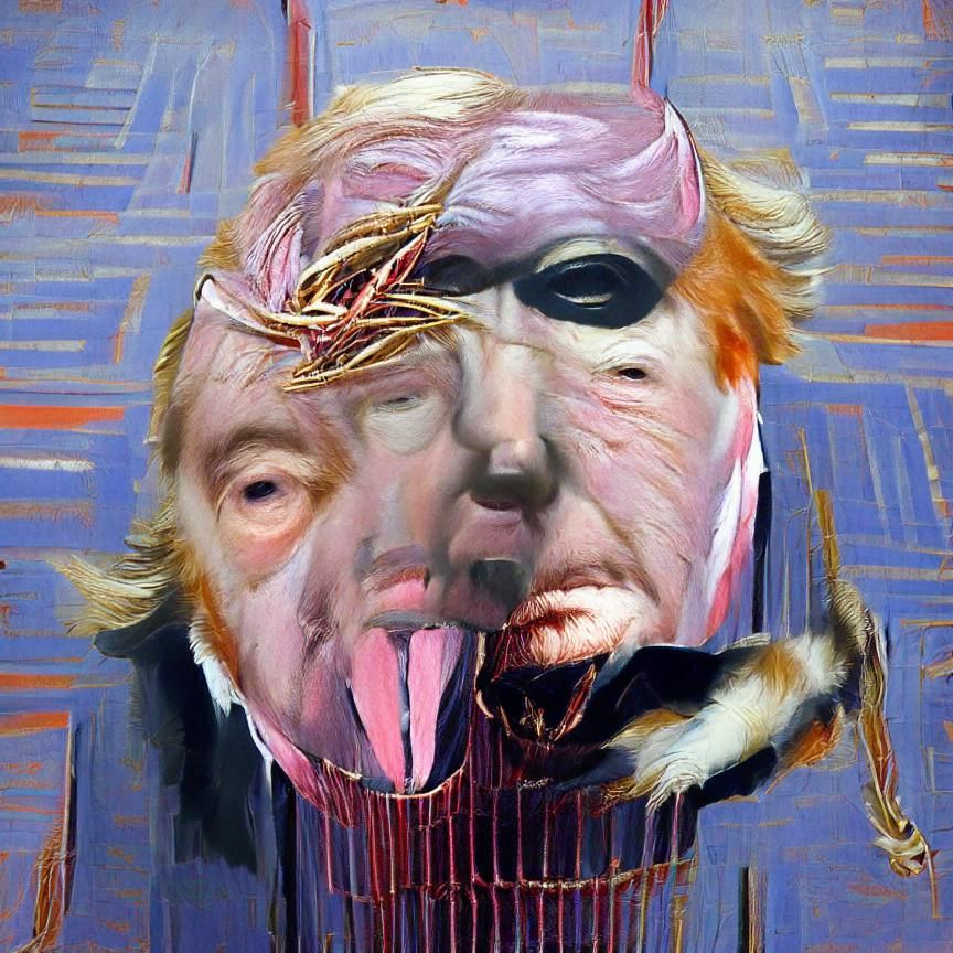 Horrific Political Figure in Abstract Expressionist Style