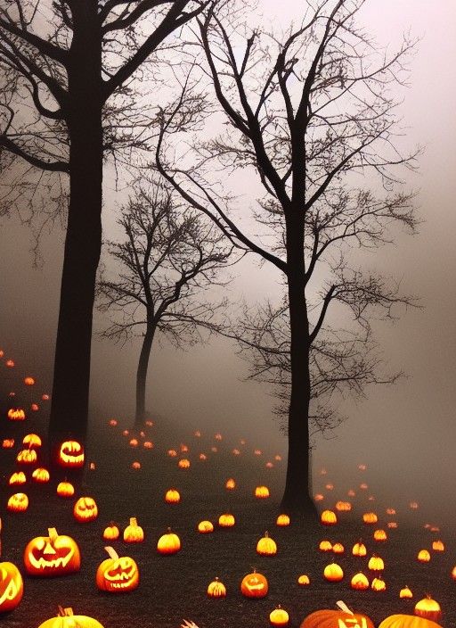 Mystic Halloween Night with Jack-o'-Lantern