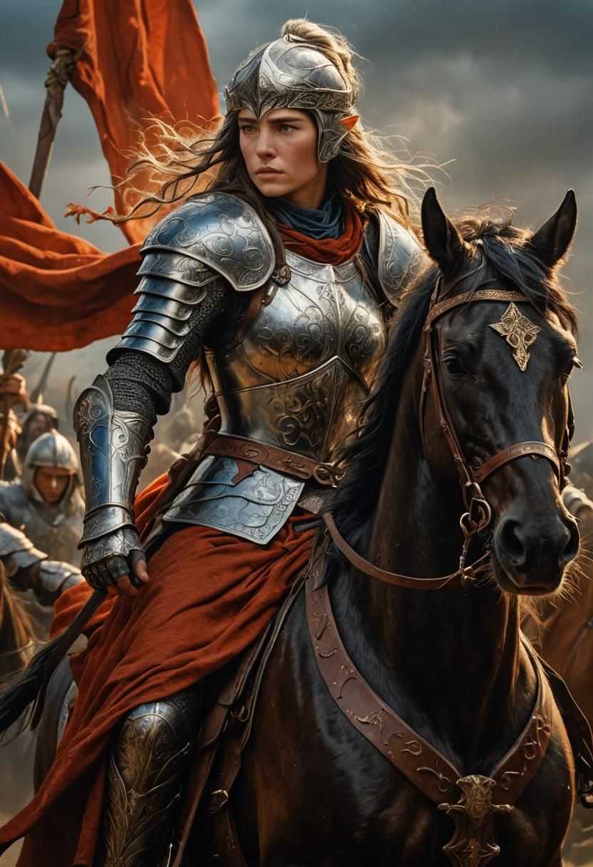 Elven Warrior on Horseback in Middle Earth