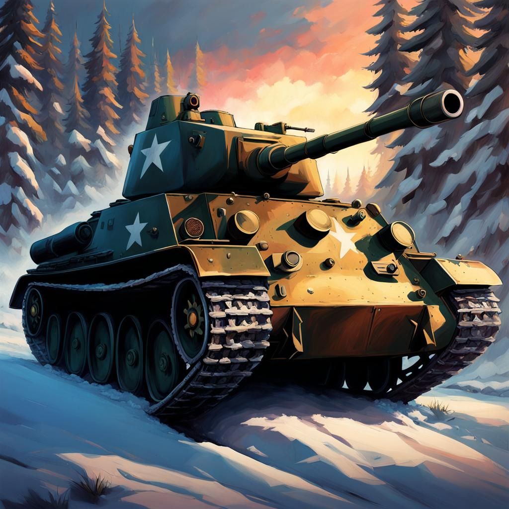 a T-34 tank on the eastern front during wwii