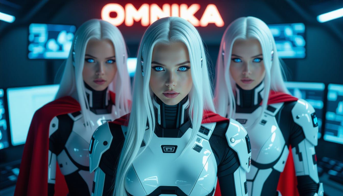 Cyberpunk Cyborg Women in Futuristic Suits