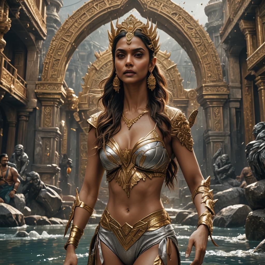 Deepika Padukone in Gold and Silver Bikini