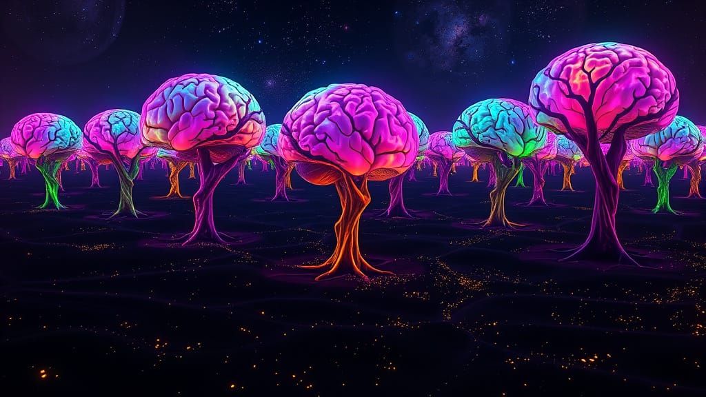 Ethereal Brains in Cosmic Black Sand