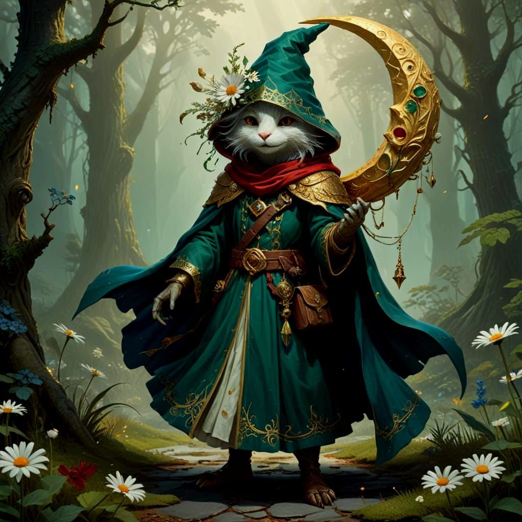 Whimsical Daisy Guide in Sapphire Tones