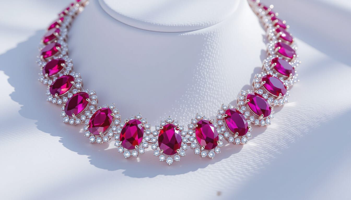 Regal Ruby and Diamond Necklace Photography